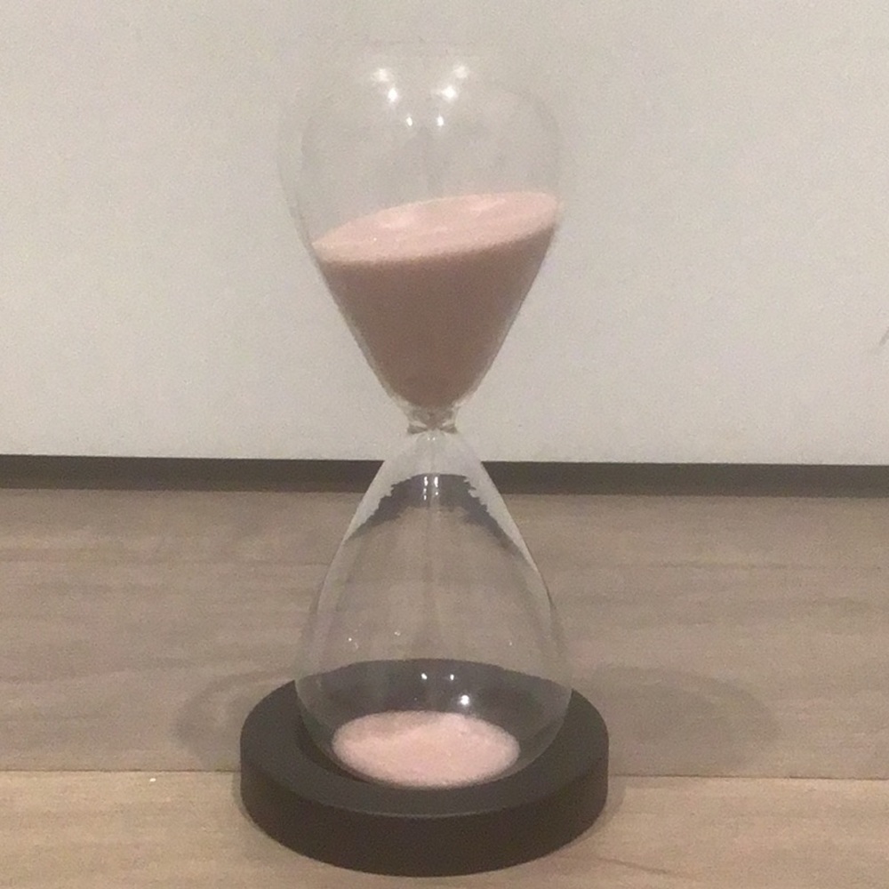 Pink Sand Hourglass with Black Base